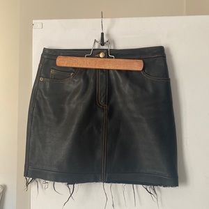 VINTAGE BCBG LEATHER SKIRT
